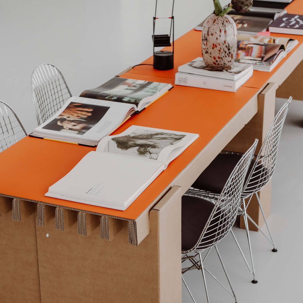 RIAB GRID Table linoleum pad in orange
