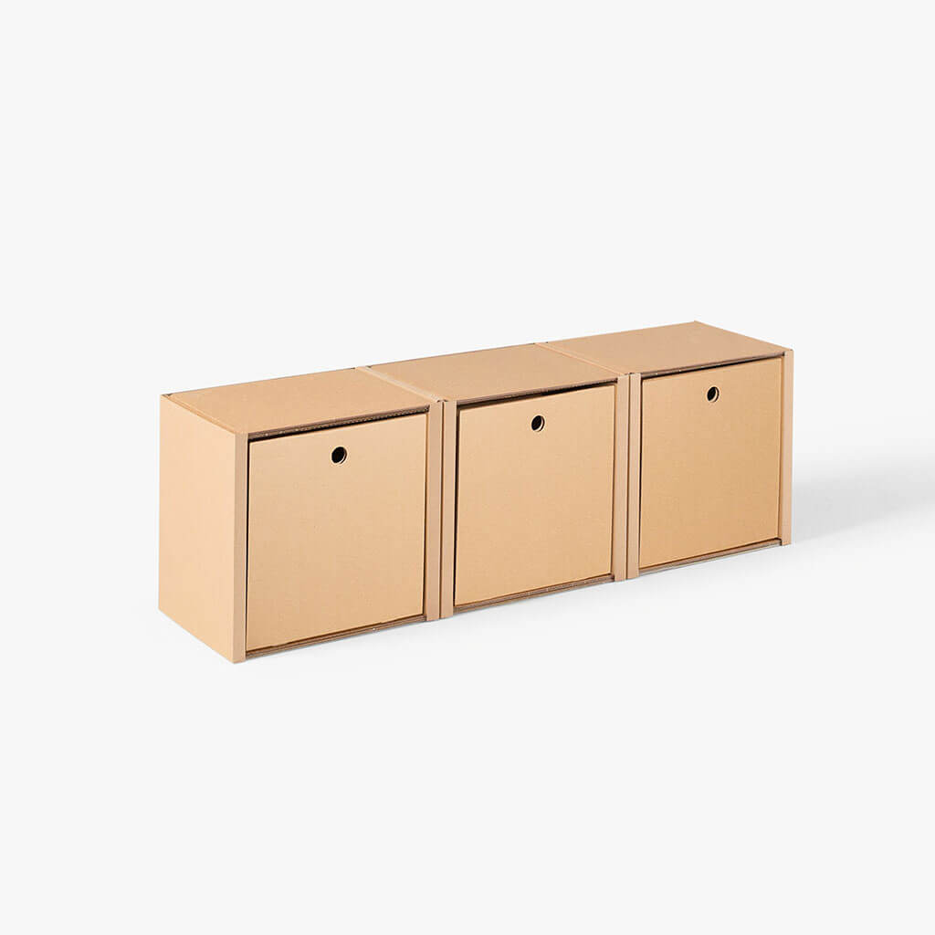 ROOM IN A BOX Sustainable Cardboard Shelf 1x3