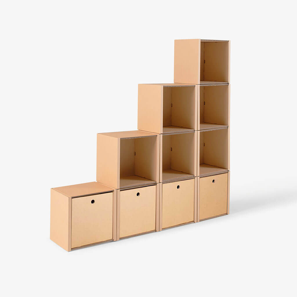 ROOM IN A BOX  Sustainable Cardboard Stair Shelf Large
